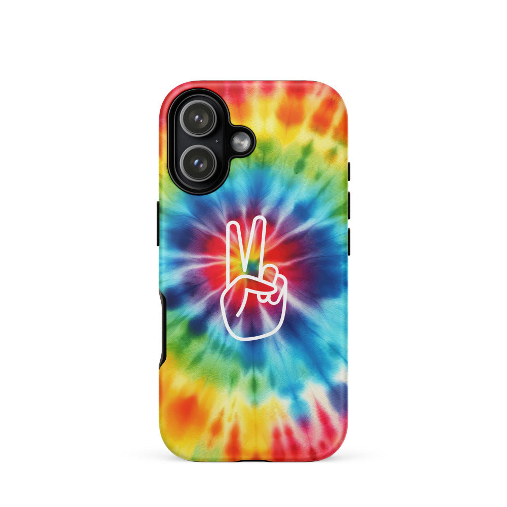Tie Dye Peace Sign iPhone 17 Tough Case Matte Finish - https://ascensionemporium.net